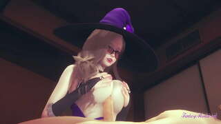 Genshin تأثير هنتاي - وجهة نظر ليزا titjob اللسان و اخترقت